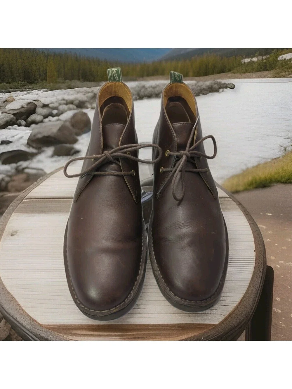 Polo Ralph Lauren Talan 14557 Brown Leather Chukka Dress Boot Lace Up Mens 13 D